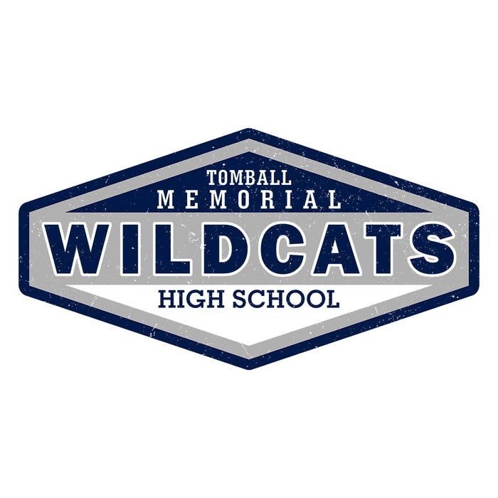 Close-up view of Tomball Memorial High School Wildcats Unisex 3/4 sleeve Raglan T-shirt 009