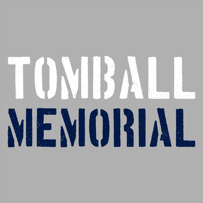 Close-up view of Tomball Memorial High School Wildcats Women's Grey T-shirt 017