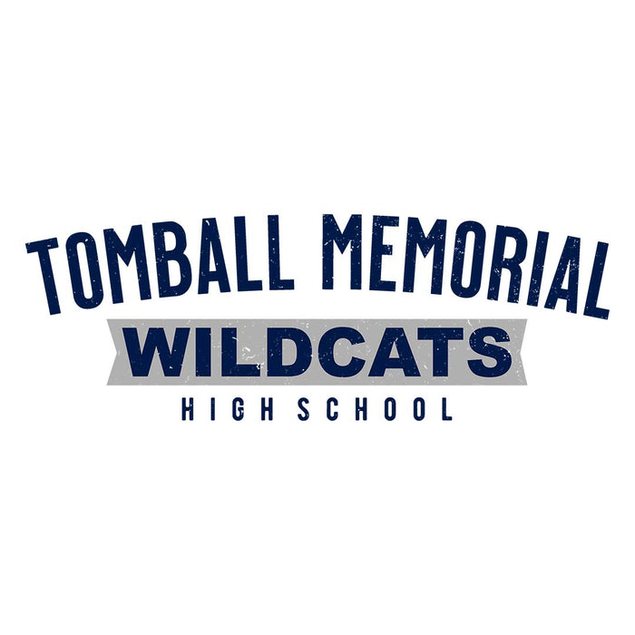 Close-up view of Tomball Memorial High School Wildcats Unisex 3/4 sleeve Raglan T-shirt 021