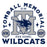 Close-up view of Tomball Memorial High School Wildcats Unisex 3/4 sleeve Raglan T-shirt 208