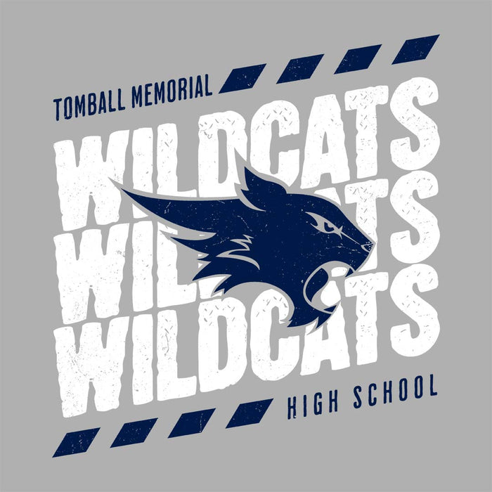 Close-up view of Tomball Memorial High School Wildcats Grey Classic Unisex T-shirt 223