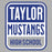 Close-up view of Taylor High School Mustangs Women's Grey T-shirt 001