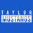 Close-up view of Taylor High School Mustangs Royal Blue Classic Unisex T-shirt 031