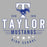 Close-up view of Taylor High School Mustangs Women's Grey T-shirt 017