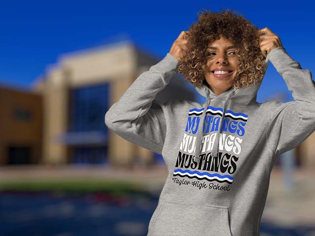 Taylor High School Mustangs Premium Hoodies All Products Page