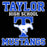 Close-up view of Taylor High School Mustangs Unisex 3/4 sleeve Raglan T-shirt 006