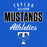 Close-up view of Taylor High School Mustangs Women's Royal Blue SoftStyle T-shirt 034