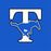 A blue and white graphic featuring a large white letter T with a white running horse silhouette overlaid, centered on a solid blue background. Taylor High School Mustangs Royal Blue Classic Unisex T-shirt 215