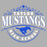 A blue and white graphic design featuring the text 'TAYLOR MUSTANGS HIGH SCHOOL' with an ornate crest and a running mustang silhouette, centered on a solid gray background. Taylor High School Mustangs Grey Classic Unisex T-shirt 211