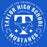 Close-up view of Taylor High School Mustangs Women's Royal Blue SoftStyle T-shirt 214