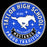 A circular blue, white, and black graphic reading "Taylor High School" with a white running mustang silhouette, stars, and a banner that says "Proud Tradition" and "Mustangs.". Taylor High School Mustangs Women's Black SoftStyle T-shirt 215
