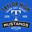 Close-up view of Taylor High School Mustangs Women's Royal Blue SoftStyle T-shirt 221