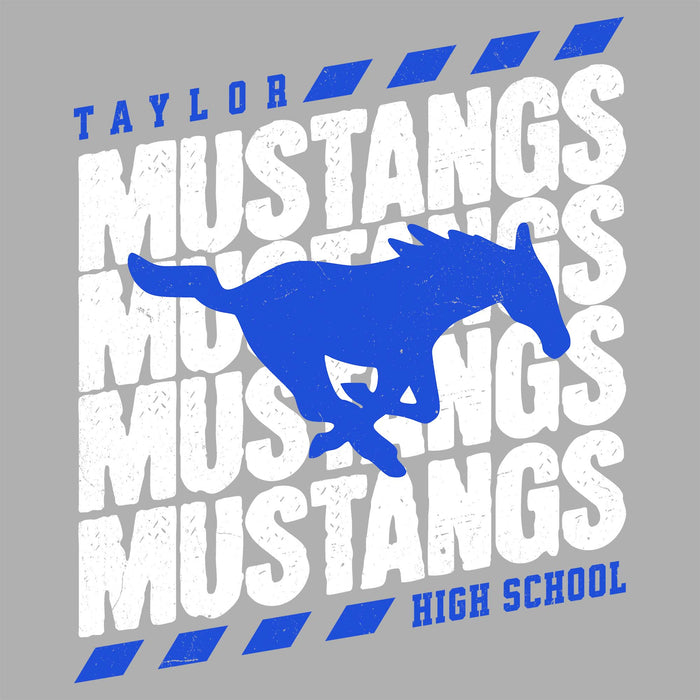 Close-up view of Taylor High School Mustangs Grey Classic Unisex T-shirt 223