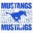 Close-up view of Taylor High School Mustangs Unisex 3/4 sleeve Raglan T-shirt 233