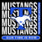 A square graphic design for Taylor High School featuring a black background with distressed white 'MUSTANGS' text, a large blue 'T' outline, a white mustang silhouette, and a vertical blue banner reading 'TAYLOR HIGH SCHOOL' plus a bottom blue banner reading 'OUR TIME IS NOW'. Taylor High School Mustangs Black Classic Unisex T-shirt 235