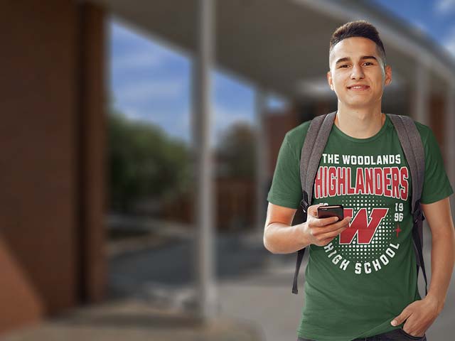 The Woodlands High School Highlanders Premium T-shirts