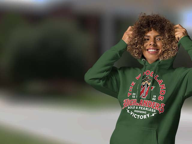 The Woodlands High School Highlanders Premium Unisex Hoodies All Products page