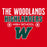 Close-up view of The Woodlands High School Highlanders Women's Red SoftStyle T-shirt 003