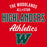 Close-up view of The Woodlands High School Highlanders Women's Red SoftStyle T-shirt 034