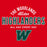 Close-up view of The Woodlands High School Highlanders Women's Red SoftStyle T-shirt 040