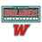 The Woodlands Highlanders High School logo featuring a dark green rectangular sign with distressed red and white lettering, and a large red and green stylized letter W below on a white background. The Woodlands High School Highlanders Unisex 3/4 sleeve Raglan T-shirt 049