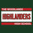 Close-up view of The Woodlands High School Highlanders Forest Green Classic Unisex T-shirt 098