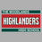Close-up view of The Woodlands High School Highlanders Unisex 3/4 sleeve Raglan T-shirt 098
