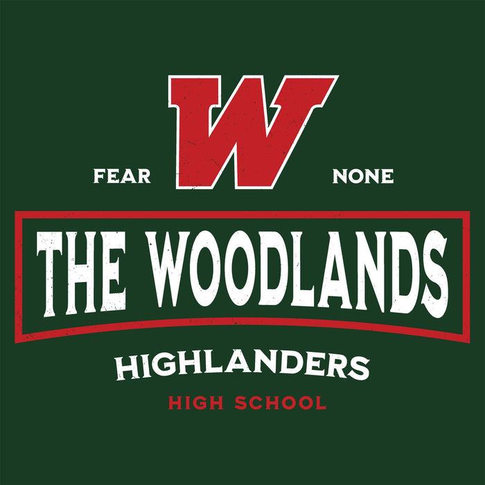 The Woodlands High School Close-up view of Highlanders Forest Green Classic Unisex T-shirt 202