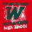 Close-up view of The Woodlands High School Highlanders Women's Red SoftStyle T-shirt 205
