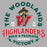 Close-up view of The Woodlands High School Highlanders Women's Sport Grey SoftStyle T-shirt 206