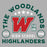 Close-up view of The Woodlands High School Highlanders Sport Grey Classic Unisex T-shirt 208