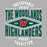 Close-up view of The Woodlands High School Highlanders Sport Grey Classic Unisex T-shirt 210