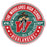 A circular Woodlands High School mascot graphic featuring a bearded warrior holding a sword over a large red 'W' on a green striped background, surrounded by red and green text including 'THE WOODLANDS HIGH SCHOOL' and 'ATHLETS HIGHLANDERS'. The Woodlands High School Highlanders Unisex 3/4 sleeve Raglan T-shirt 224