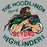 Close-up view of The Woodlands High School Highlanders Women's Sport Grey SoftStyle T-shirt 228
