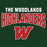 Close-up view of The Woodlands High School Highlanders Forest Green Classic Unisex T-shirt 234