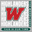 Close-up view of The Woodlands High School Highlanders Sport Grey Classic Unisex T-shirt 235