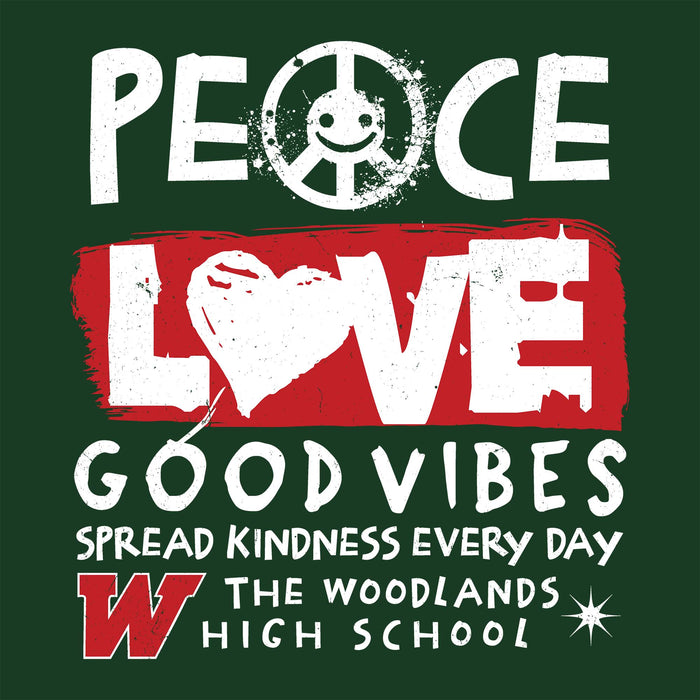 Close-up view of The Woodlands High School Highlanders Forest Green Classic Unisex T-shirt 240