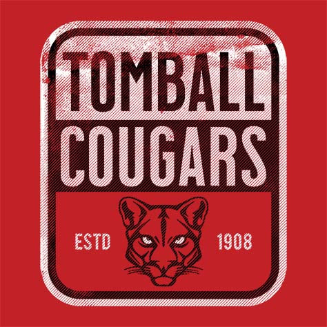 Close-up of Tomball High School Cougars Red Classic Unisex Hoodie 01