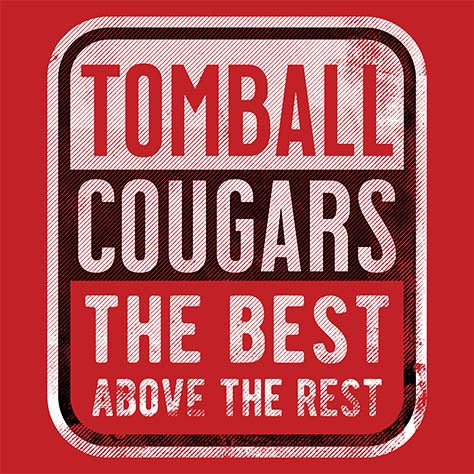 Close-up of Tomball High School Cougars Women's Red T-shirt 01