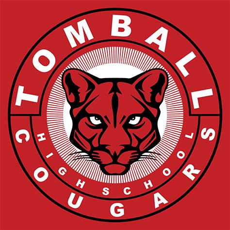 Close-up of Tomball High School Cougars Classic Unisex Red T-shirt 02