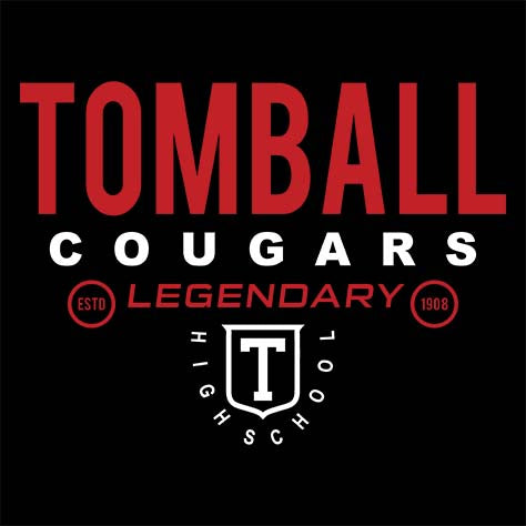 Close-up of Tomball High School Cougars Premium Black Unisex T-shirt 03