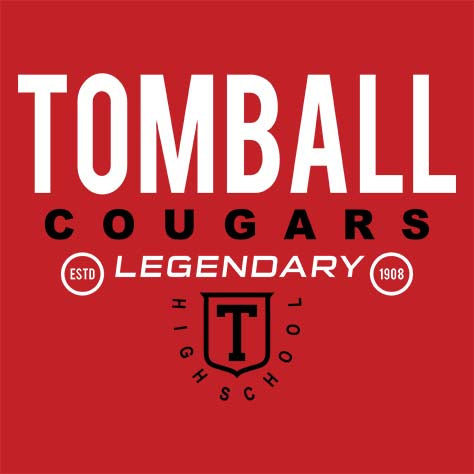 Close-up of Tomball High School Cougars Red Classic Unisex Hoodie 03