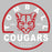 Close-up of Tomball High School Cougars Unisex 3/4 sleeve Raglan T-shirt 04