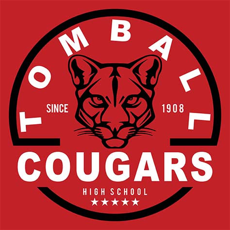 Close-up of Tomball High School Cougars Red Classic Unisex Hoodie 04