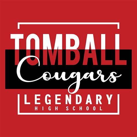 Close-up of Tomball High School Cougars Red Classic Unisex Hoodie 05