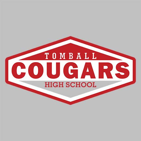 Close-up of Tomball High School Cougars Unisex 3/4 sleeve Raglan T-shirt 09