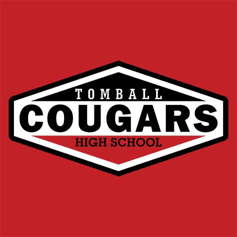 Close-up of Tomball High School Cougars Classic Unisex Red T-shirt 09