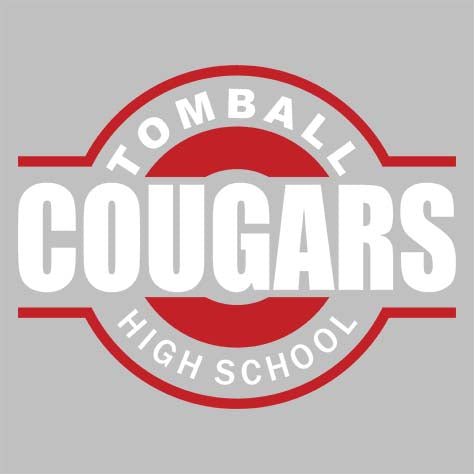 Close-up of Tomball High School Cougars Unisex 3/4 sleeve Raglan T-shirt 11