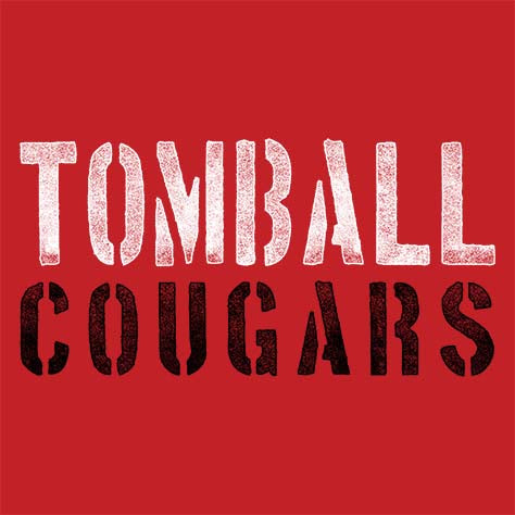 Close-up of Tomball High School Cougars Classic Unisex Red T-shirt 17