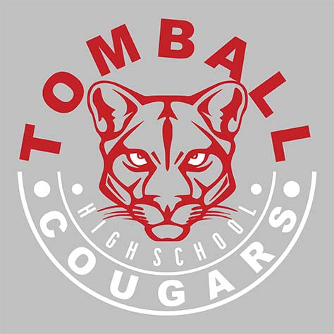 Close-up of Tomball Cougars Premium Grey Hoodie - Design 19